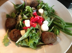 Falafel with salad--dinner!